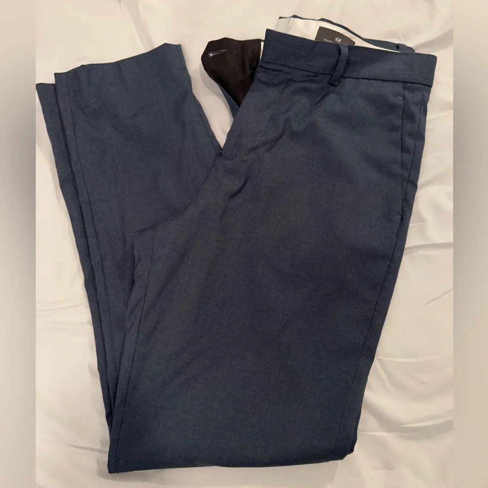 H&M dress pants, blue/grey, size 32R
